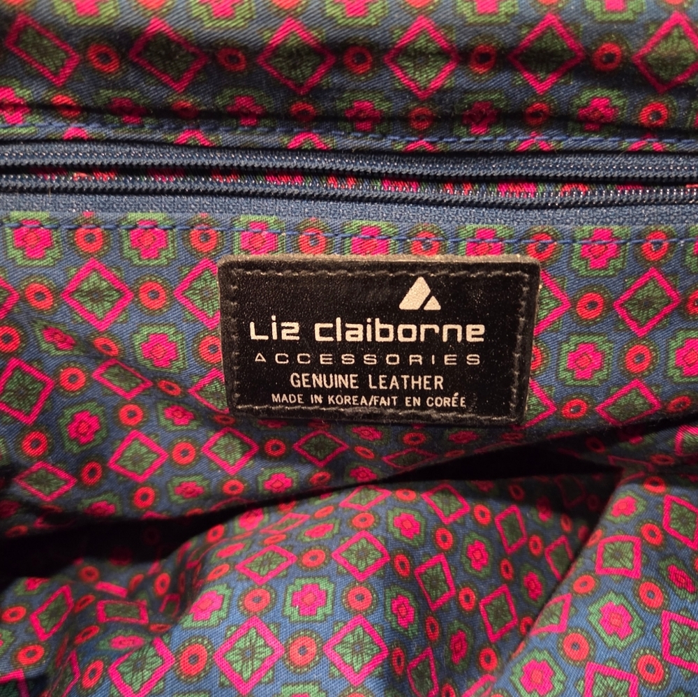 Liz Claiborne Vintage 90's Classic Genuine Leather Shoulder Bag Red Chain Strap - Picture 9 of 16